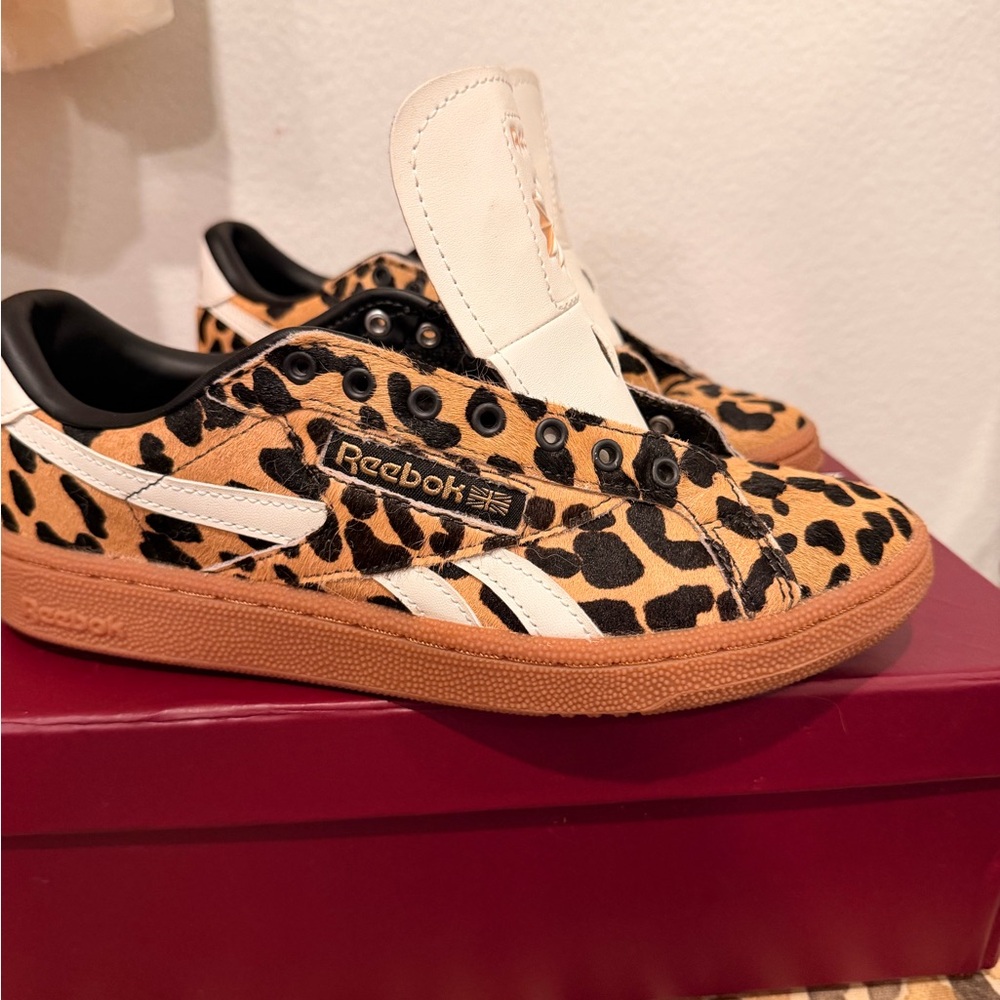 Reebok Kids Tan and Black Animal Print Sneakers